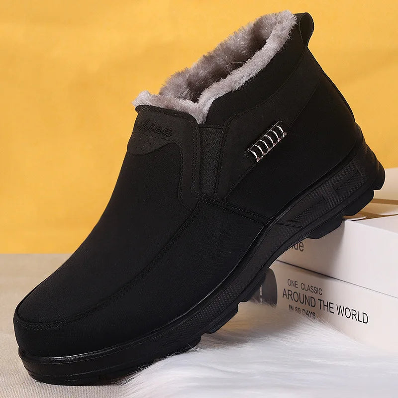 Men's Fleece-Lined Suede Slip-On Ankle Boots