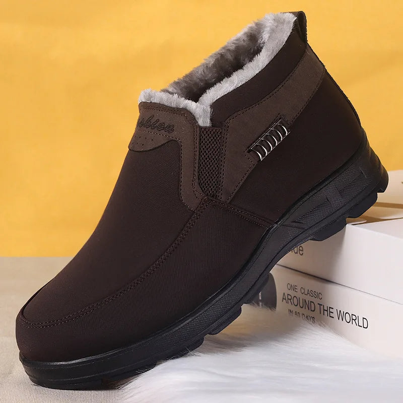 Men's Fleece-Lined Suede Slip-On Ankle Boots