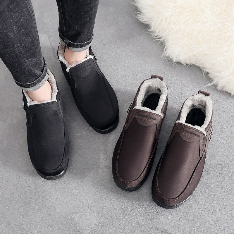 Men's Fleece-Lined Suede Slip-On Ankle Boots