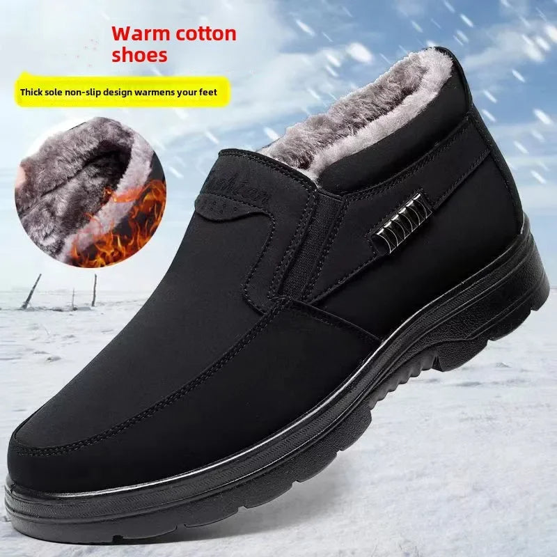 Men's Fleece-Lined Suede Slip-On Ankle Boots