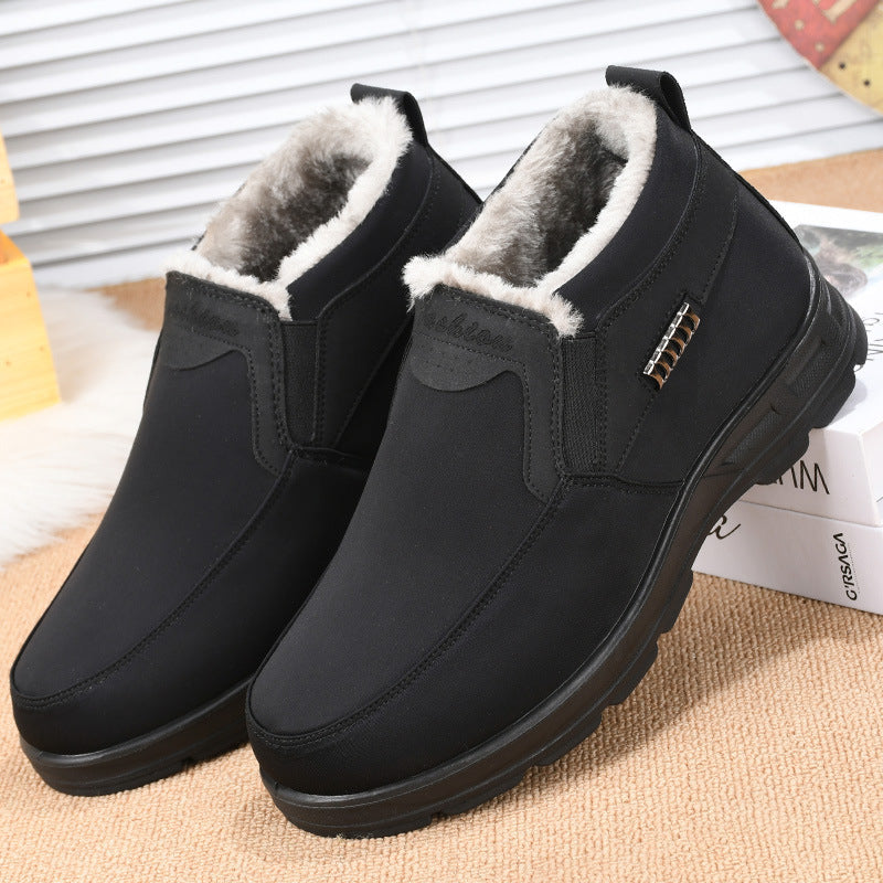 Men's Fleece-Lined Suede Slip-On Ankle Boots