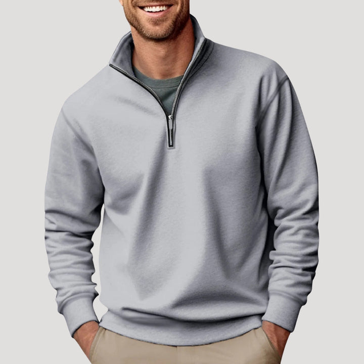 Men's Half-Zip Stand Collar Cotton Sweatshirt