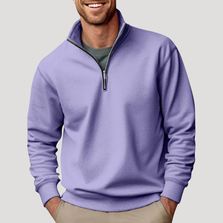 Men's Half-Zip Stand Collar Cotton Sweatshirt