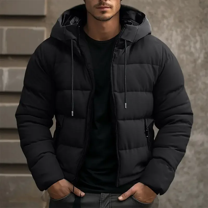 Men's Hooded Quilted Zip-Up Puffer Jacket