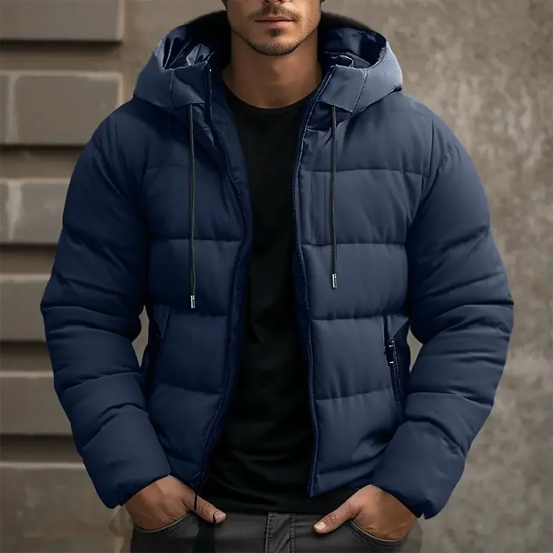 Men's Hooded Quilted Zip-Up Puffer Jacket