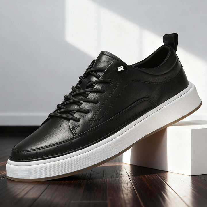 Men's Lace-Up Leather Low-Top Sneakers