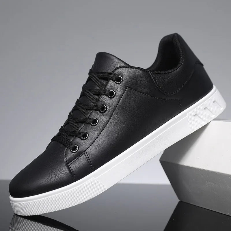 Men's Lace-Up Low Top Leather Sneakers