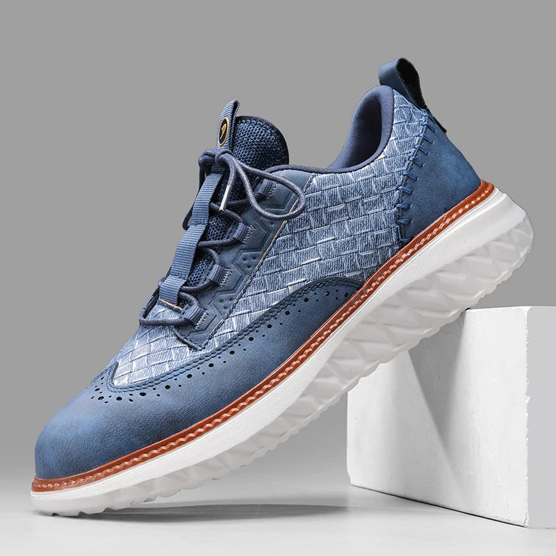 Men's Perforated Brogue Lace-Up Sneakers