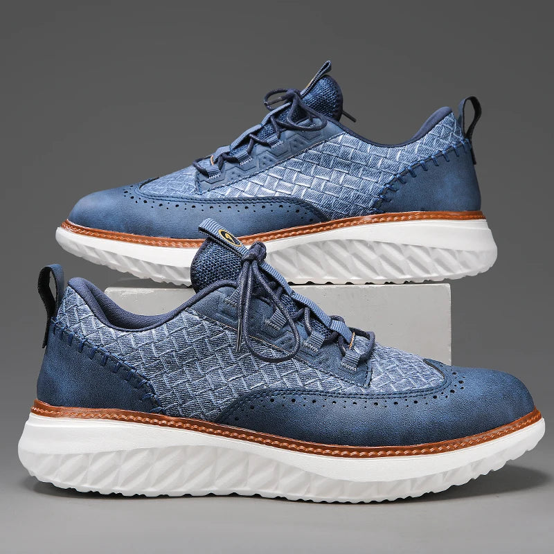 Men's Perforated Brogue Lace-Up Sneakers
