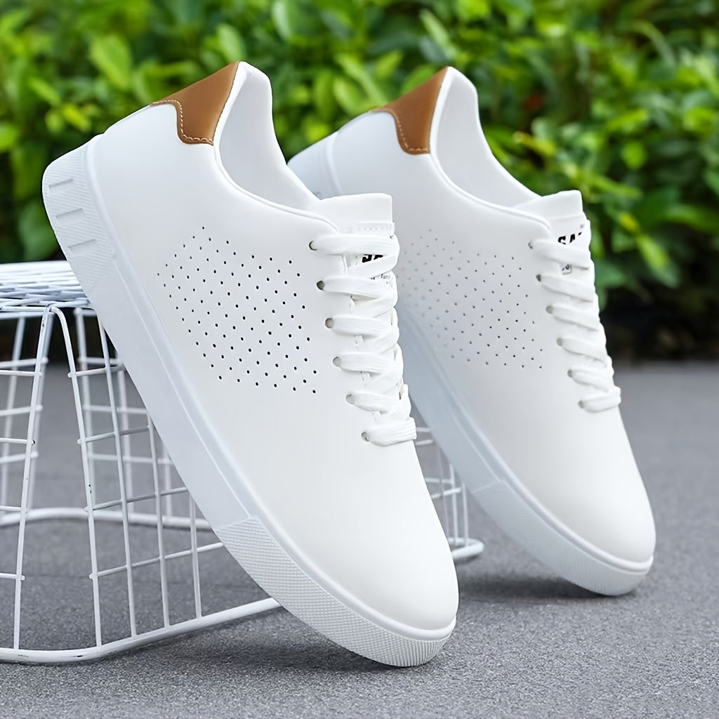 Men's Perforated Lace-Up Low-Top Sneakers