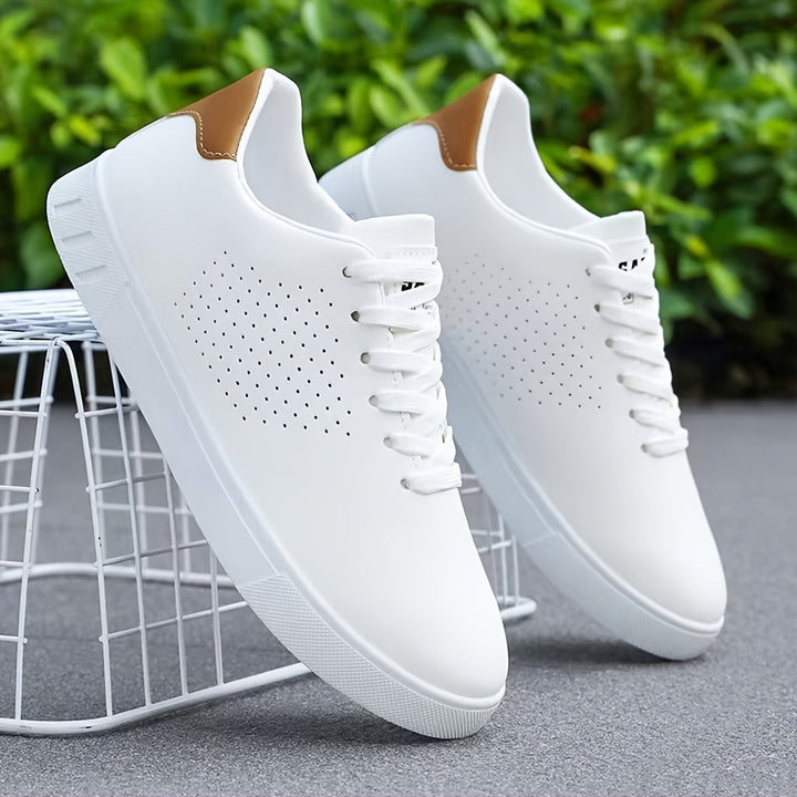 Men's Perforated Lace-Up Low-Top Sneakers
