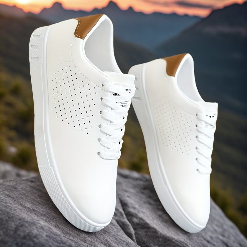 Men's Perforated Lace-Up Low-Top Sneakers