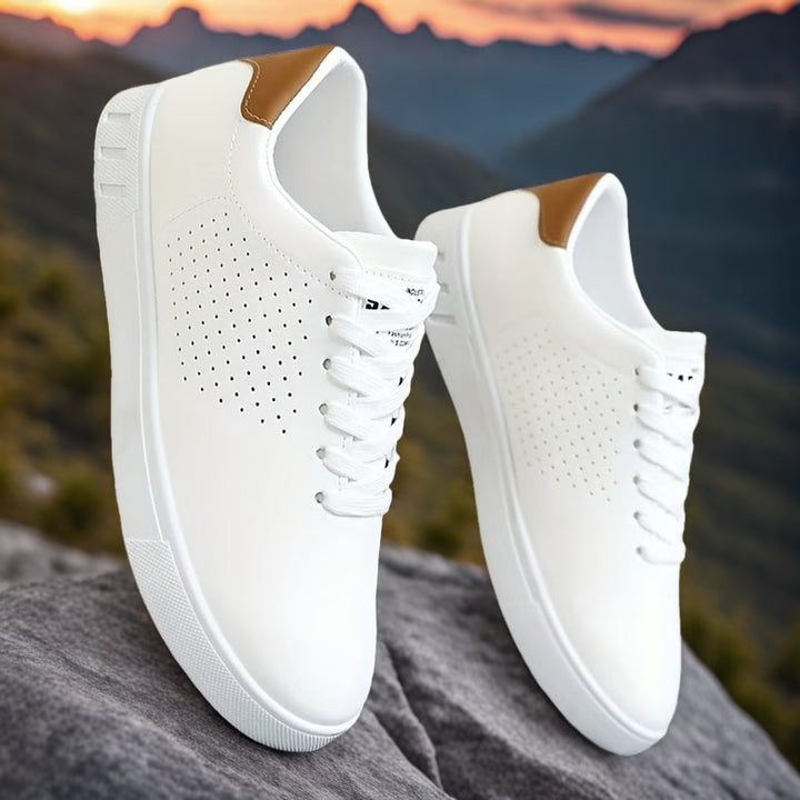 Men's Perforated Lace-Up Low-Top Sneakers