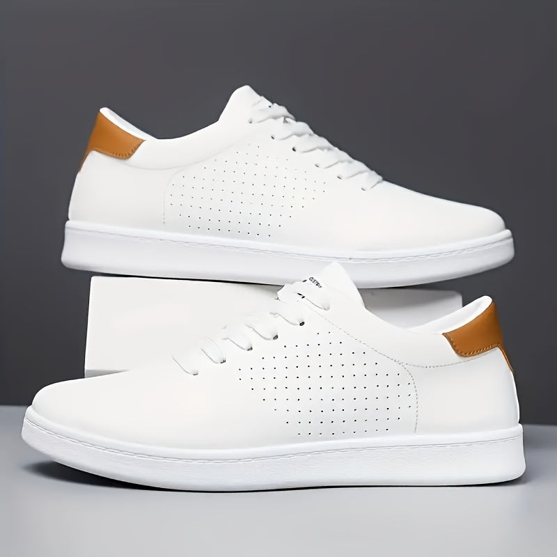 Men's Perforated Lace-Up Low-Top Sneakers