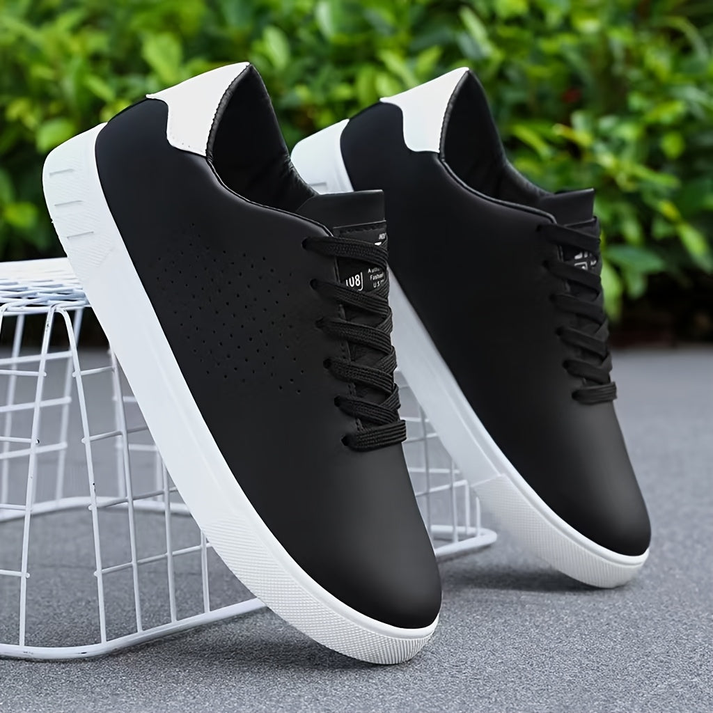 Men's Perforated Lace-Up Low-Top Sneakers
