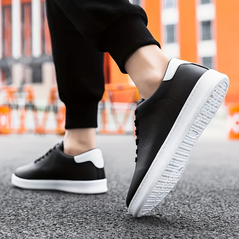 Men's Perforated Lace-Up Low-Top Sneakers
