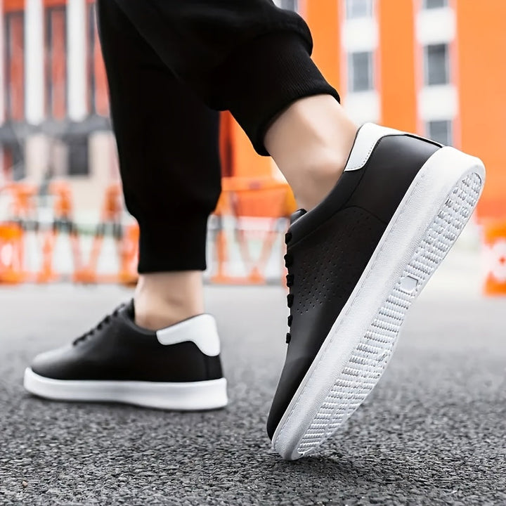 Men's Perforated Lace-Up Low-Top Sneakers