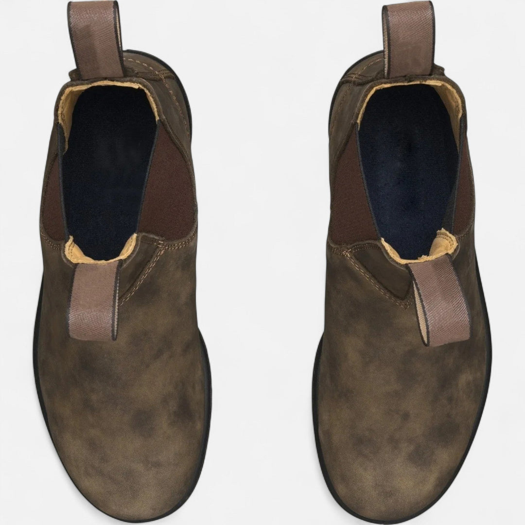 Men's Pull-On Leather Chelsea Ankle Boots