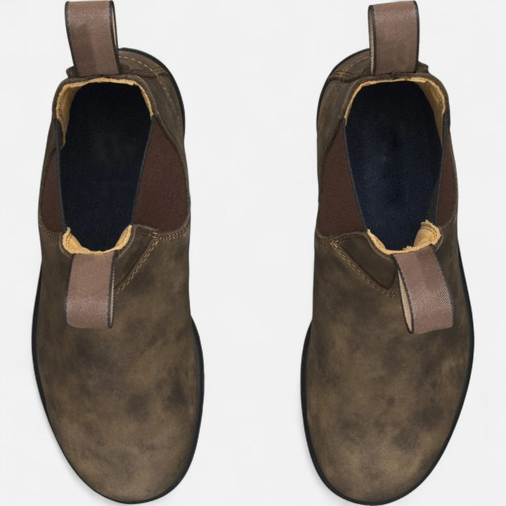 Men's Pull-On Leather Chelsea Ankle Boots