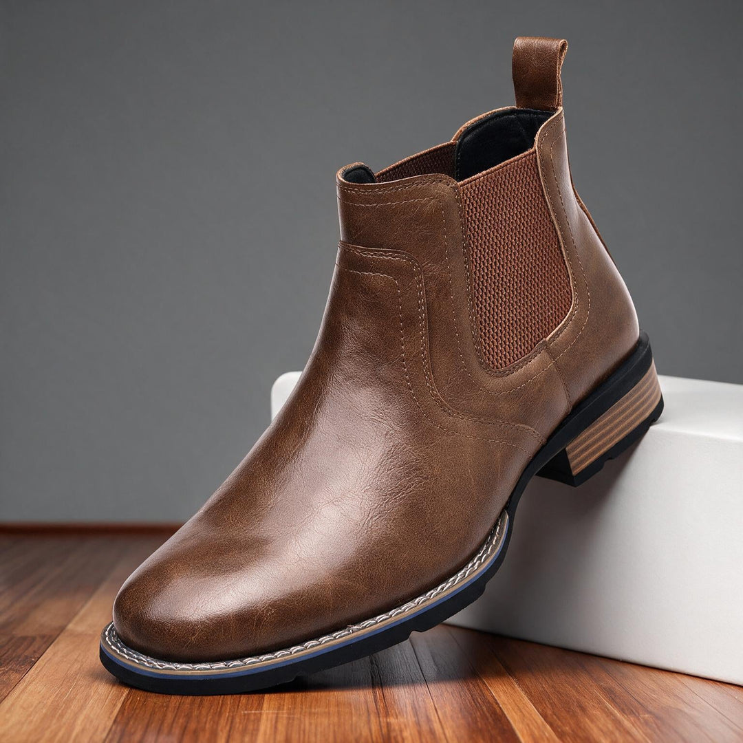 Men's Pull-On Stacked Heel Chelsea Boots
