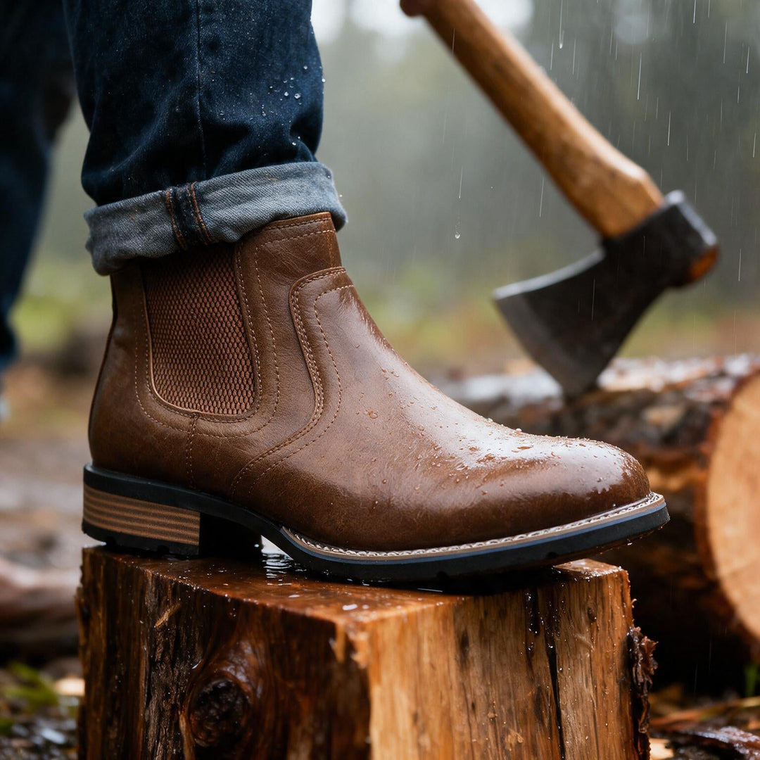 Men's Pull-On Stacked Heel Chelsea Boots