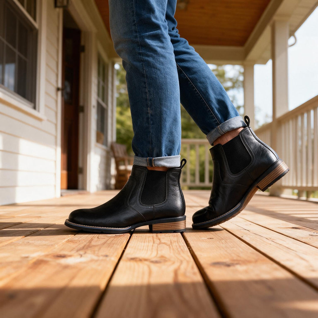 Men's Pull-On Stacked Heel Chelsea Boots