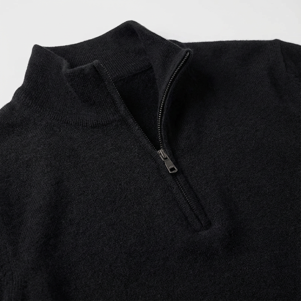 Men's Quarter Zip Mock Neck Knit Sweater