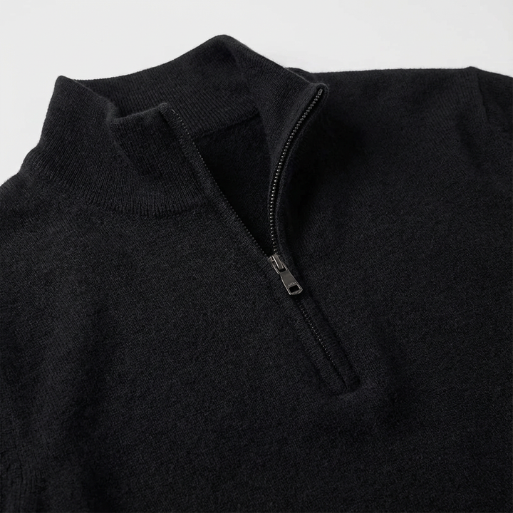 Men's Quarter Zip Mock Neck Knit Sweater