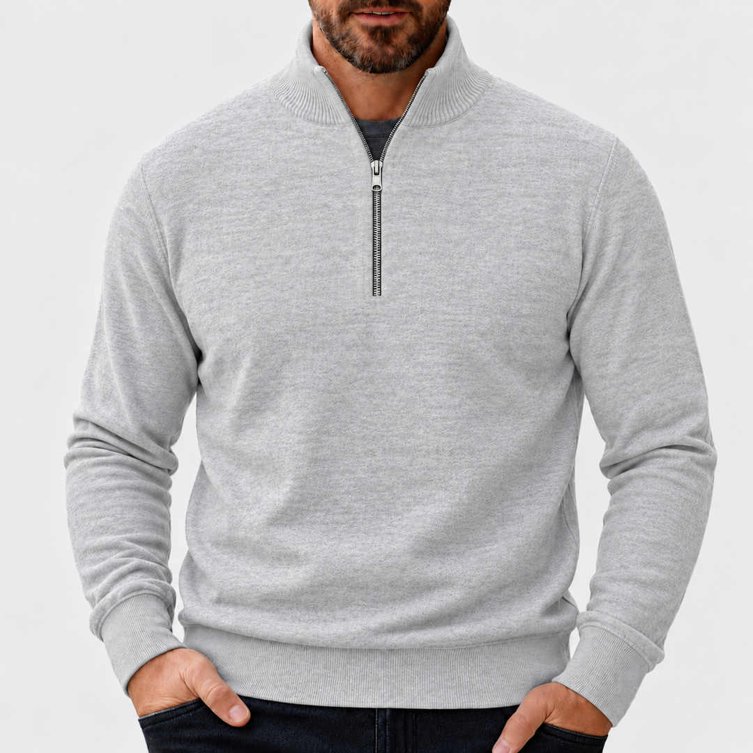 Men's Quarter Zip Mock Neck Knit Sweater
