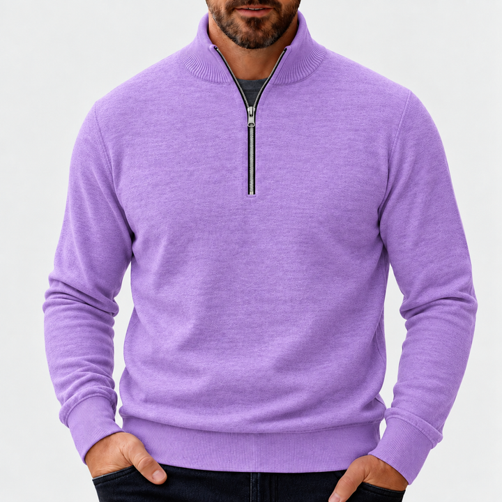 Men's Quarter Zip Mock Neck Knit Sweater