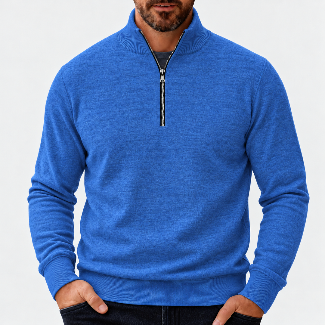 Men's Quarter Zip Mock Neck Knit Sweater