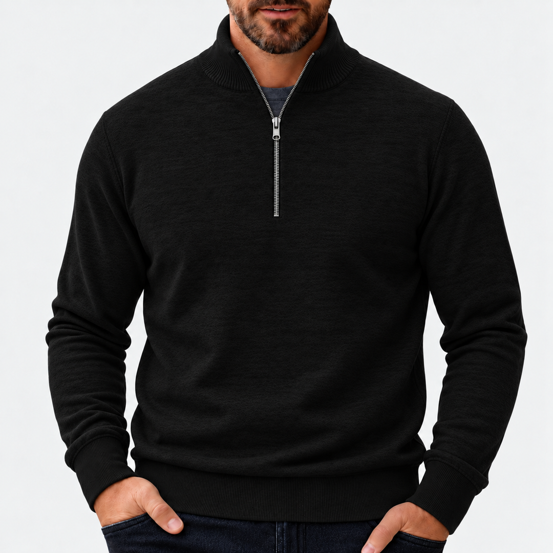 Men's Quarter Zip Mock Neck Knit Sweater
