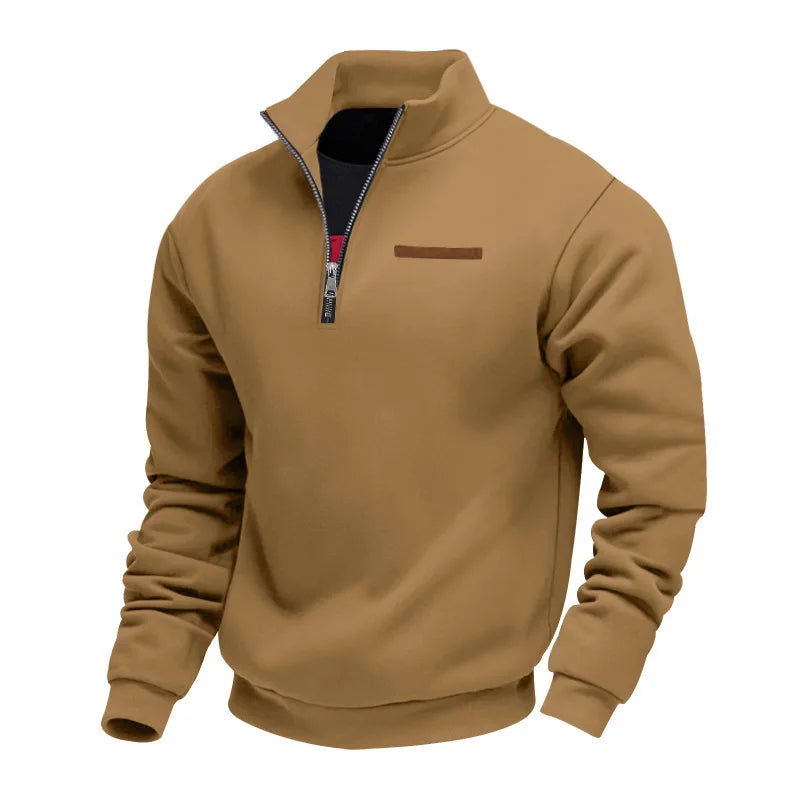 Men's Quarter Zip Stand Collar Sweatshirt