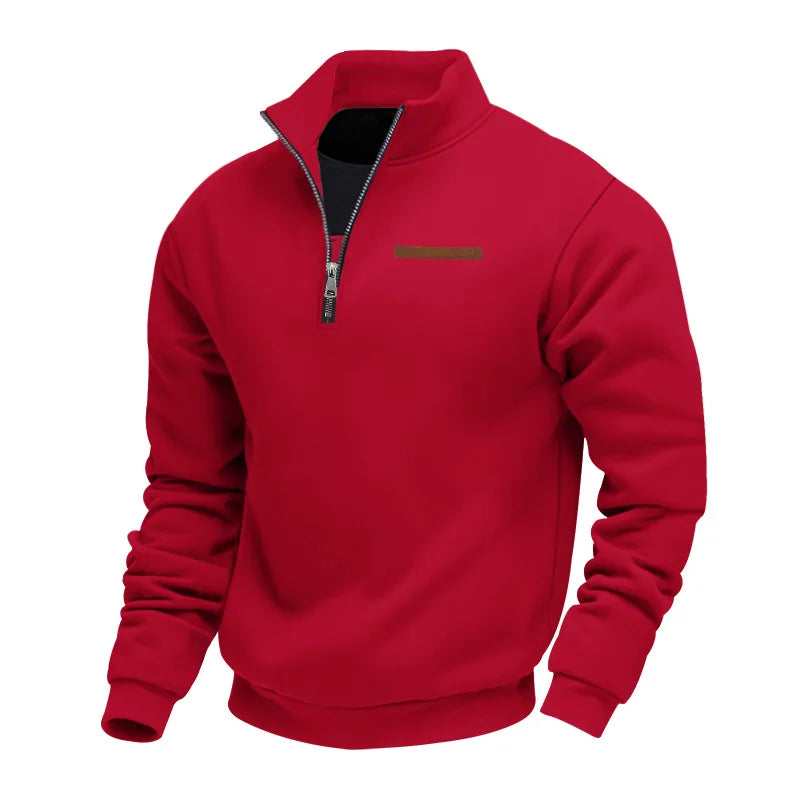 Men's Quarter Zip Stand Collar Sweatshirt