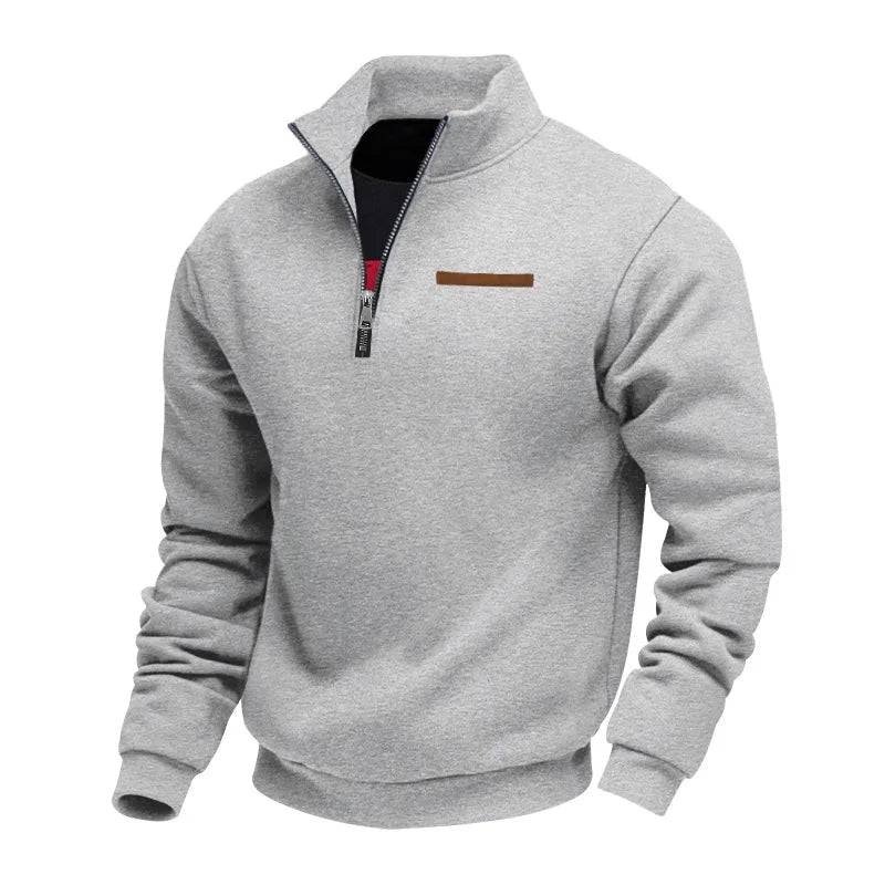 Men's Quarter Zip Stand Collar Sweatshirt