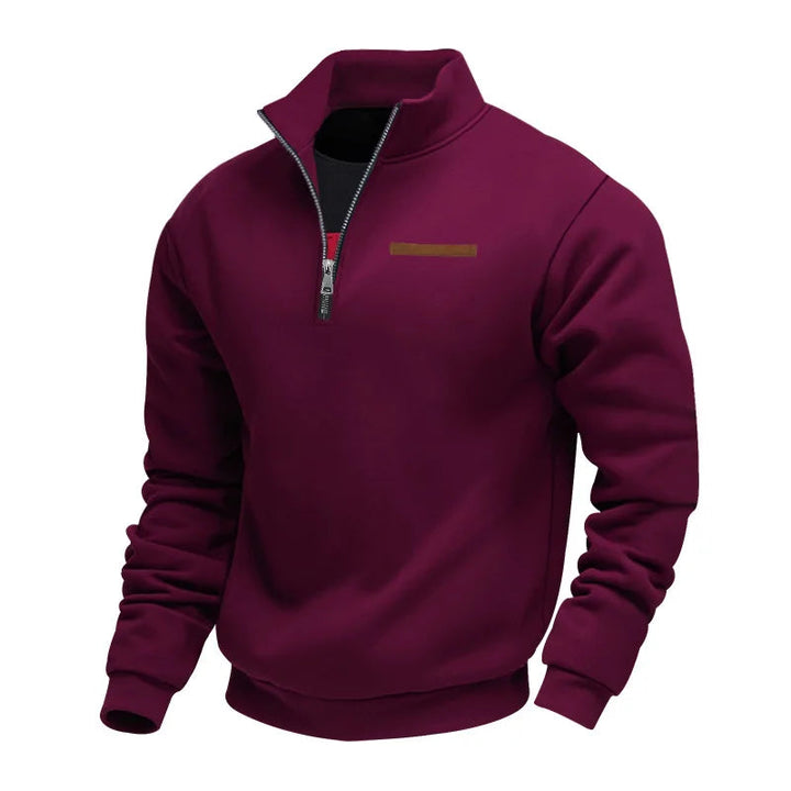 Men's Quarter Zip Stand Collar Sweatshirt