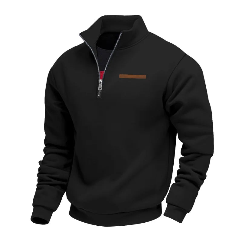 Men's Quarter Zip Stand Collar Sweatshirt