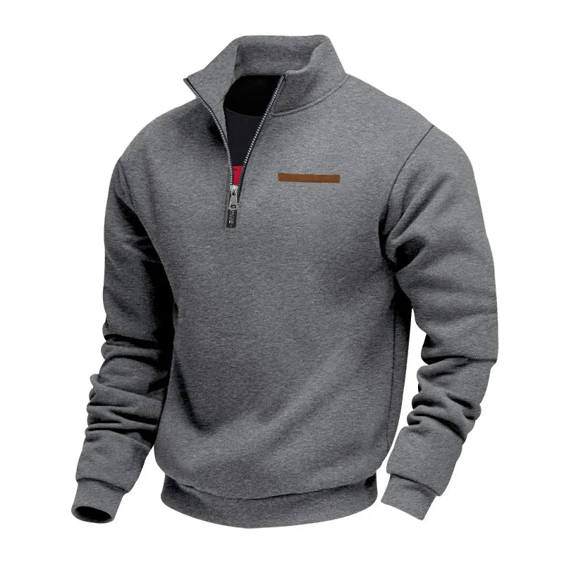 Men's Quarter Zip Stand Collar Sweatshirt