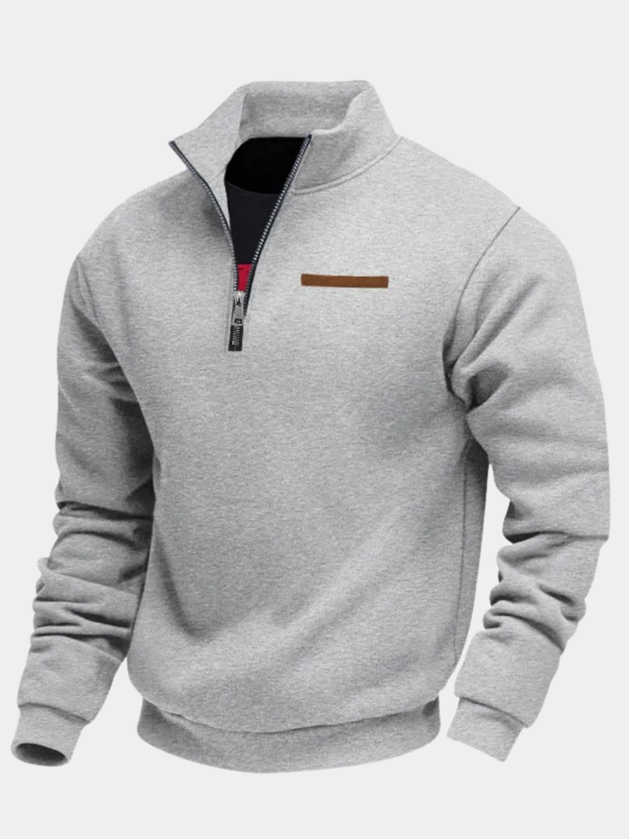 Men's Quarter Zip Stand Collar Sweatshirt