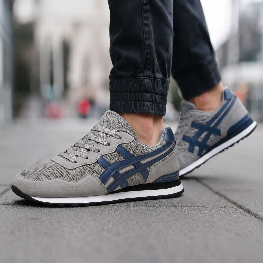 Men's Retro Lace-Up Mesh Running Sneakers