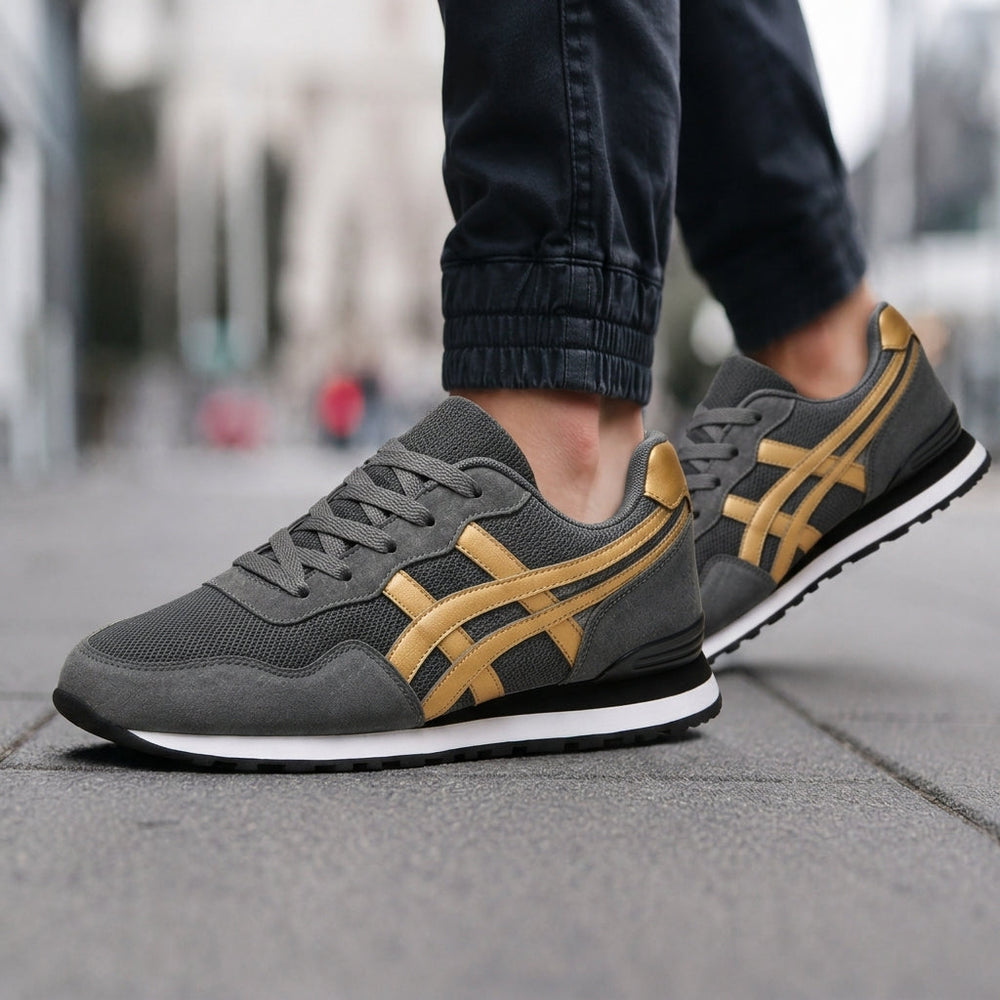 Men's Retro Lace-Up Mesh Running Sneakers