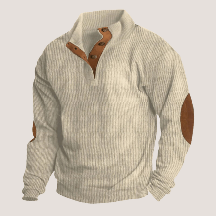 Men's Ribbed Button Henley Sweater