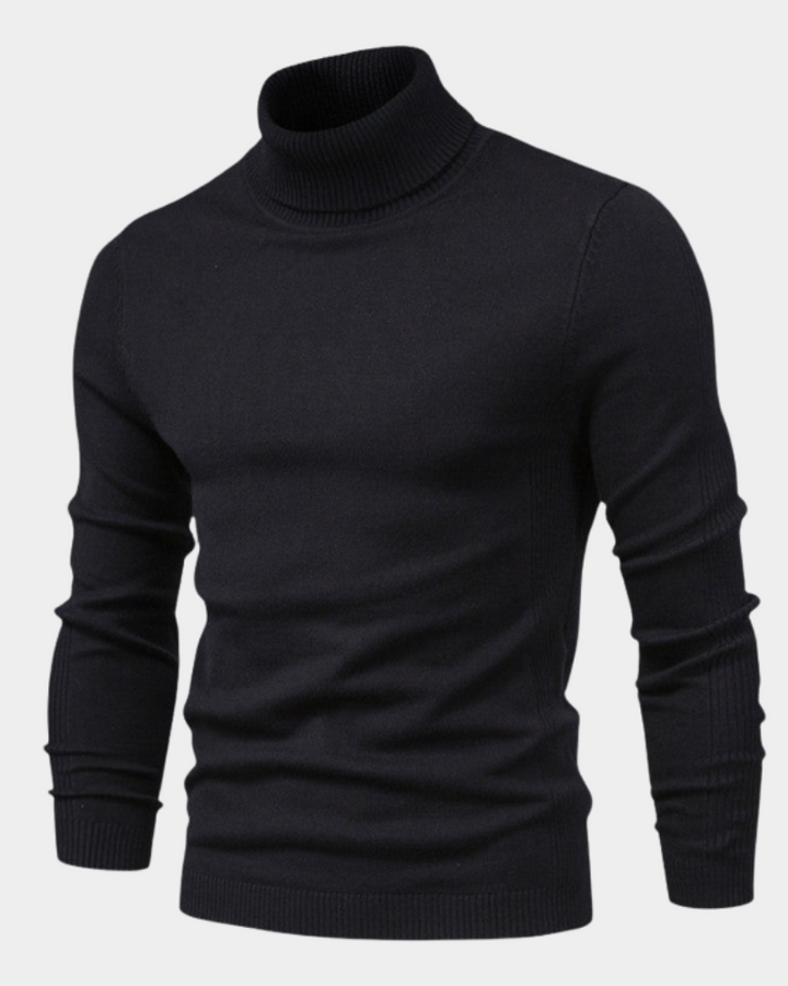 Men's Ribbed Knit Long Sleeve Turtleneck Sweater