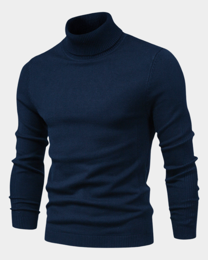 Men's Ribbed Knit Long Sleeve Turtleneck Sweater