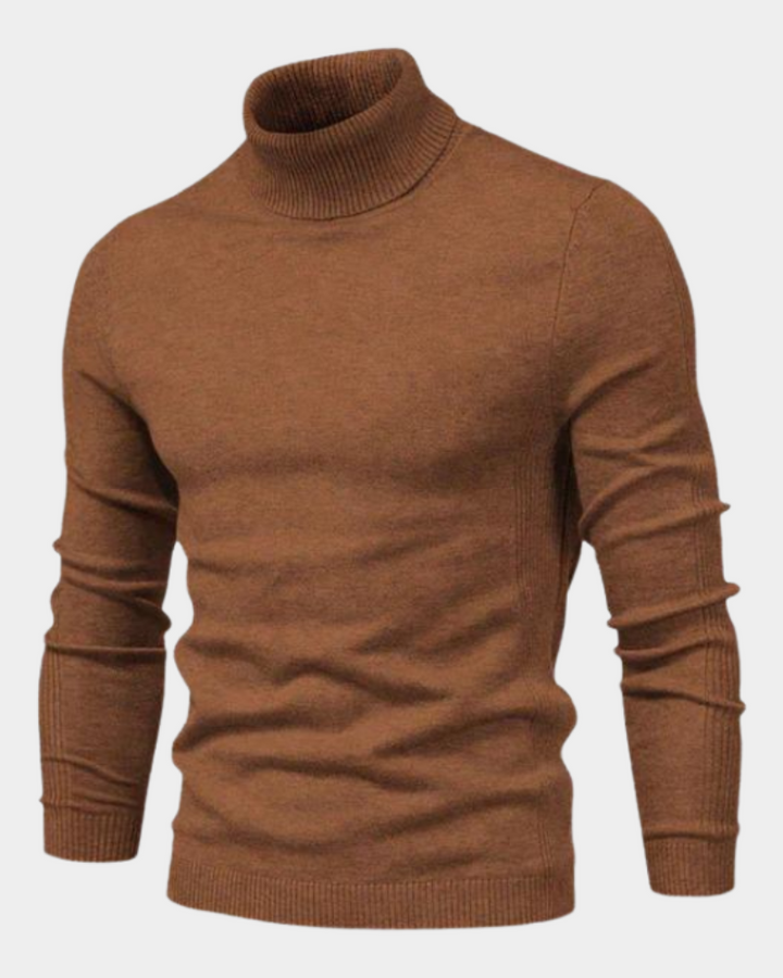 Men's Ribbed Knit Long Sleeve Turtleneck Sweater