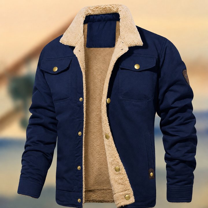 Men's Sherpa Collar Button-Front Jacket