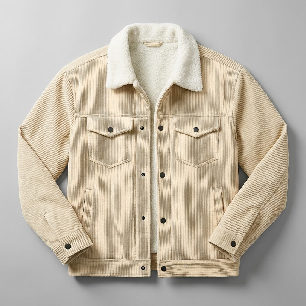 Men's Sherpa Lined Corduroy Trucker Jacket