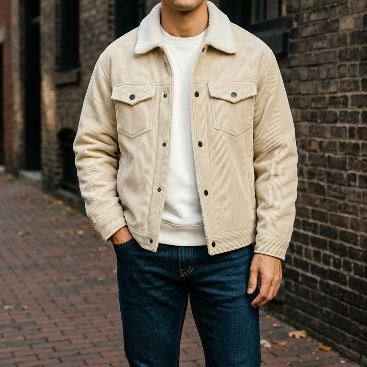 Men's Sherpa Lined Corduroy Trucker Jacket