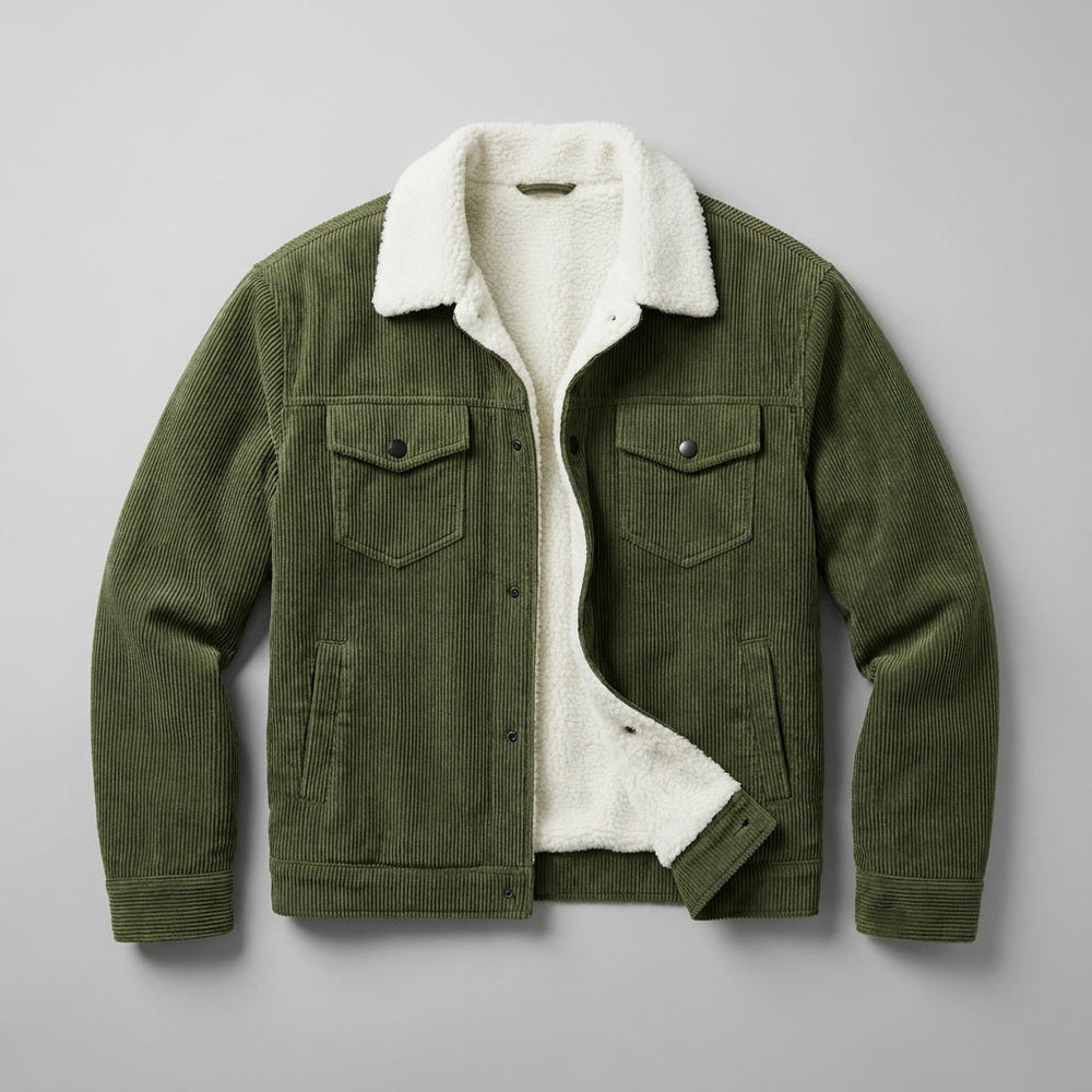 Men's Sherpa Lined Corduroy Trucker Jacket