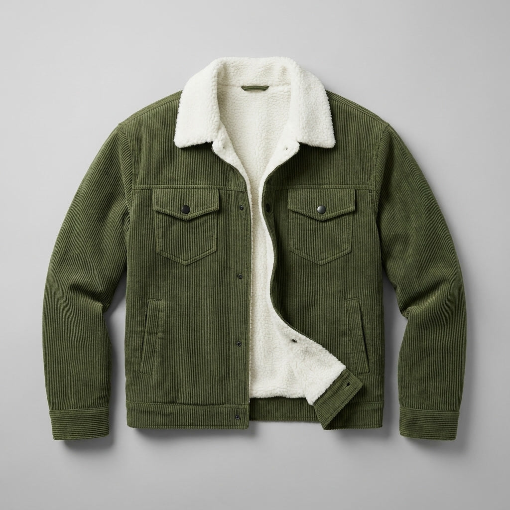 Men's Sherpa Lined Corduroy Trucker Jacket
